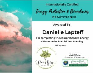 pink and blue cloud sky background, energy protection and boundaries practioner certification